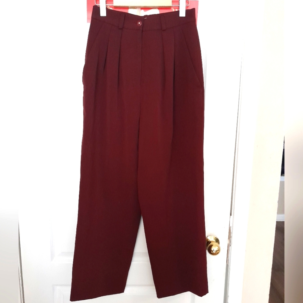 ALFRED SUNG Vintage Burgandy Pants